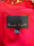 PHASE EIGHT RED & MULTI COLOURED PRINT SLEEVELESS DRESS SIZE 12