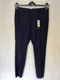 BRAND NEW MARKS & SPENCER AUTOGRAPH NAVY LUXURY LINEN TROUSERS SIZE 10L