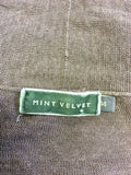 MINT VELVET BROWN LINEN SLEEVELESS LINEN LONG CARDIGAN SIZE 14