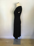 WHISTLES BLACK CAP SLEEVE STRETCH JERSEY DRESS SIZE 12 ALSO SIZE 8/10