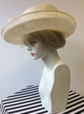 EMMA B BY BALFOUR HATS IVORY & WHITE FEATHER TRIM FORMAL HAT