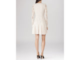 REISS 1971 ROSALIN NUDE PINK LACE LONG SLEEVE SPECIAL OCCASION DRESS SIZE 8