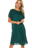 BRAND NEW BY MALENE BIRGER LINANA BOTTLE GREEN CAP SLEEVE SHIFT DRESS SIZE 38 UK 10