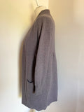 MARKS & SPENCER ESPRESSO PURE CASHMERE LONG CARDIGAN SIZE 8