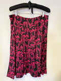 MONSOON BLACK & RED PATTERNED FLARED KNEE LENGTH SKIRT SIZE 12