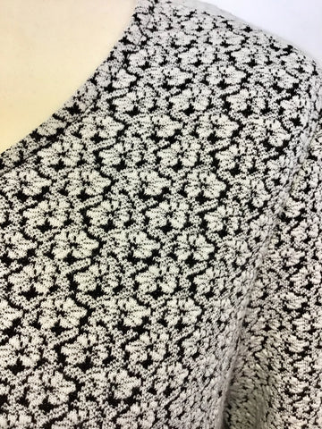 HOBBS BLACK & WHITE PRINT 3/4 SLEEVE DRESS SIZE 12