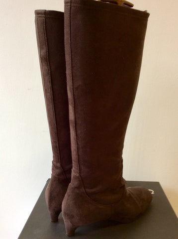 HOBBS CHERIE CHOCOLATE BROWN STRETCH BOOTS SIZE 5/38