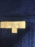 HOBBS BLUE COTTON & WOOL BLEND 3/4 SLEEVE COTTON & WOOL BLEND CARDIGAN SIZE S