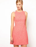 BRAND NEW WHISTLES PINK DAPHNE ANIMAL JACQUARD PRINT A LINE DRESS SIZE 16