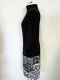 BRAND NEW JOSEPH RIBKOFF BLACK & WHITE PRINT SHIFT DRESS SIZE 10