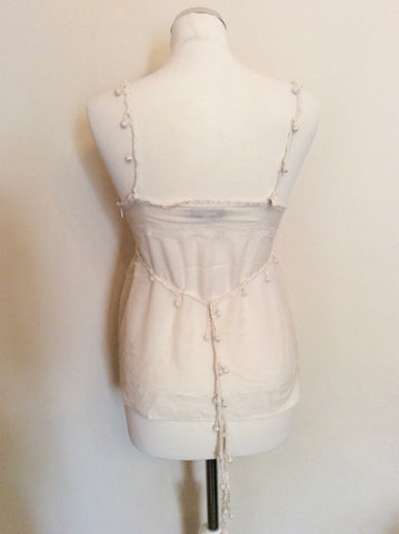SEE BY CHLOE IVORY COTTON & SILK STRAPPY TOP SIZE 8