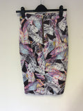 BRAND NEW FRENCH CONNECTION MULTI COLOURED PRINT PENCIL SKIRT SIZE 8
