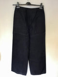 HOBBS NAVY BLUE LINEN WIDE LEG TROUSERS SIZE 10