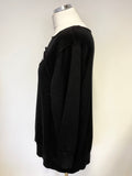 CABLE & GAUGE BLACK CUT OUT FRONT 3/4 SLEEVED JUMPER SIZE XL
