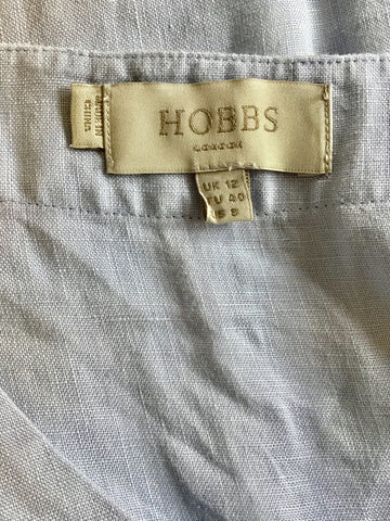 HOBBS PALE BLUE LINEN SLEEVELESS YACHT TOP SIZE 12