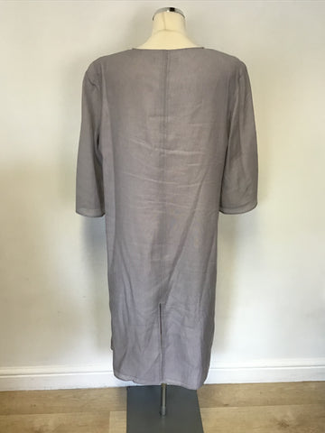 JACQUES VERT GREY EMBROIDERED DUSTER COAT SIZE 18