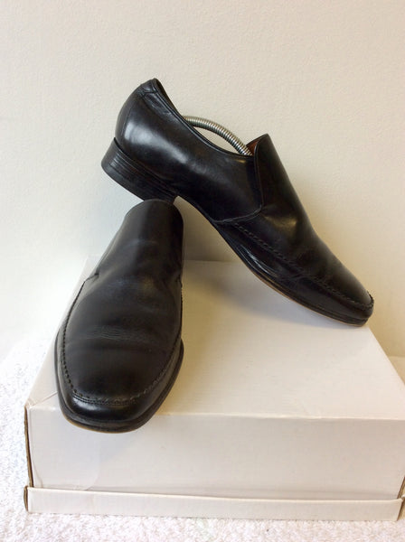 BARKER BLACK LEATHER SLIP ON SHOES SIZE 9.5/43.5