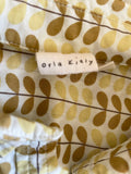 ORLA KIELY WHITE,LEMON & BROWN PRINT LONG SLEEVE COTTON SHIRT SIZE M
