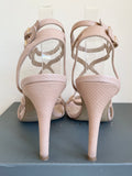 MINT VELVET ALI NUDE LEATHER STRAPPY HEEL SANDALS SIZE 8/41