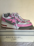 BAPE STA * A BATHING APE  FOOT SOLDIER WHITE WITH PINK GREY TRIM  TRAINERS SIZE 10 / 44.5