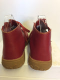 BRAND NEW COTTON TRADERS RED LACE UP LEATHER BOOTS SIZE 5/38