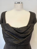 LK BENNETT GREY WOOL BLEND CAP SLEEVE PENCIL DRESS SIZE 12