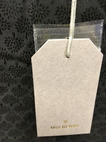 BRAND NEW MULBERRY BLACK COTTON & SILK PRINT BLOUSE SIZE 8