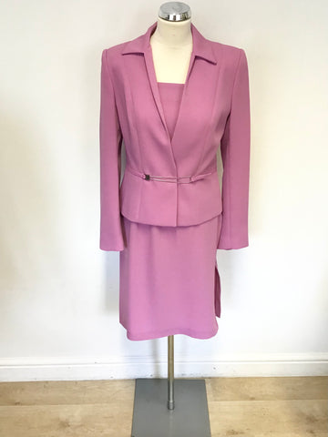 MANIGANCE PARIS PINK STRAPPY PENCIL DRESS & JACKET SPECIAL OCCASION SUIT SIZE 40 UK 12