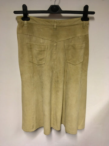 TIMBERLAND BEIGE SUEDE A LINE KNEE LENGTH SKIRT SIZE 6 UK 10