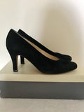 BALLY BLACK SUEDE HEELED COURT SHOES SIZE 4.5/37.5