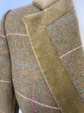 JOULES DUCHESS BROWN (SAND) 100% WOOL TWEED COUNTRY/ RIDING COAT SIZE 8