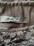 GUESS BY MARCIANO BLACK WITH SILVER LACE LONG SLEEVE TOP SIZE 2 UK 10/12