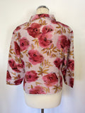 PATSY SEDDON FOR PHASE EIGHT PINK & RED FLORAL SILK SKIRT SUIT SIZE 16