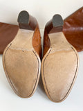 OFFICE TAN LEATHER HEELED BOOTS SIZE 7.5/41
