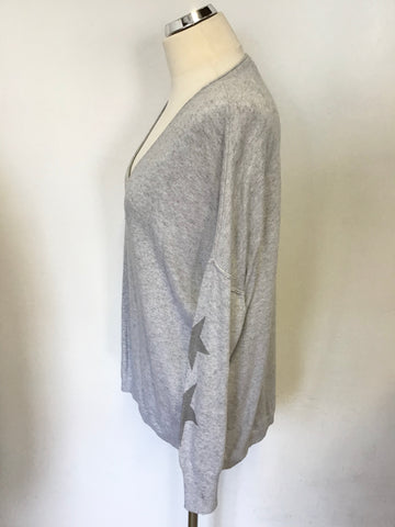 MINT VELVET LIGHT GREY STAR TRIM OVERSIZE JUMPER SIZE 14