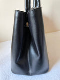 RALPH LAUREN BLACK LEATHER TOTE BAG