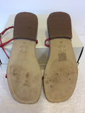 BRAND NEW BODEN CORAL PINK LEATHER TOE POST SANDALS SIZE 7/40