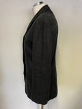 HOBBS 100% LINEN BLACK TAILORED JACKET SIZE 10