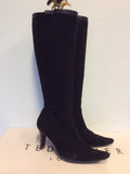 TED BAKER BANG BLACK SUEDE KNEE LENGTH BOOTS SIZE 5/38