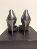 ITALIAN JOLIE BY EDWARD SPIERS SILVER LEATHER HEELS SIZE 6/39