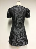 KAREN MILLEN BLACK & GREY FLORAL PRINT DRESS SIZE 10