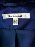 LK BENNETT DARK BLUE SATIN SPECIAL OCCASION JACKET SIZE 12