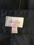 WHISTLES BLACK SLEEVELESS DROP WAIST FIT & FLARE DRESS SIZE 10