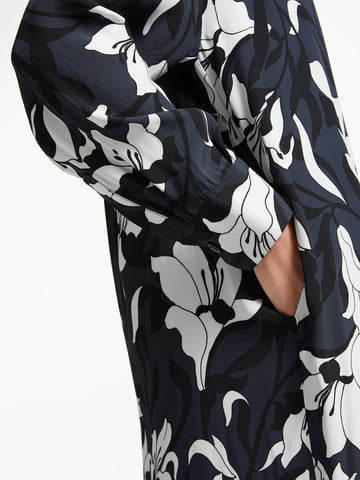 BRAND NEW KIN BY JOHN LEWIS LOKI FLORAL PRINT BUTTON COLLAR MIDI DRESS SIZE 16