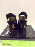 SAM EDELMAN BLACK SUEDE OPEN BACK HEELS SIZE 8/41.5