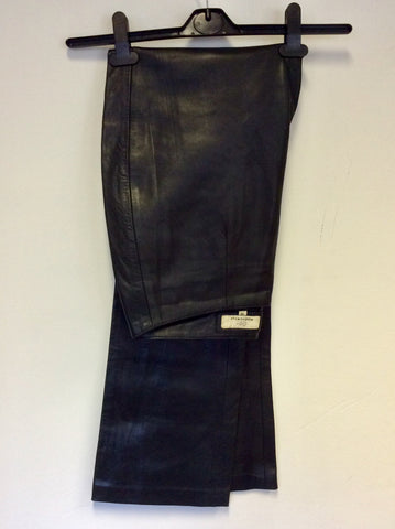 COTTON TRADERS BLACK LEATHER TROUSERS SIZE 12
