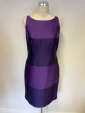 PLANET PURPLE SILK & WOOL BLEND SLEEVELESS PENCIL DRESS & JACKET SUIT SIZE 8
