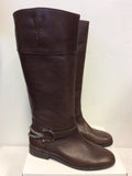 RALPH LAUREN BROWN LEATHER KNEE LENGTH BOOTS SIZE UK 6
