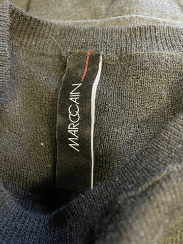 MARCCAIN WOOL & CASHMERE BLEND BLACK SHORT SLEEVED JUMPER SIZE 1 UK 8