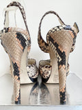 MICHAEL KORS JETSET 6 BEIGE & BROWN SNAKESKIN PRINT PLATFORM & HIGH HEEL SANDALS SIZE 6/39